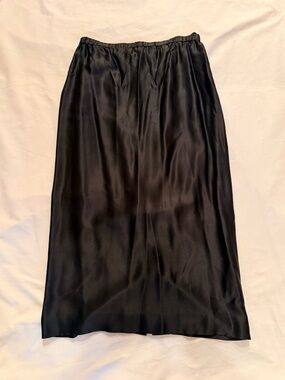 Vintage Sho Max Originals Black Satin Midi Skirt